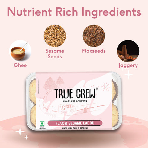 Sri Sri tattva True crew - Flax & saseme laddu